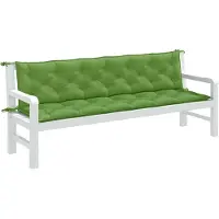 vidaXL Gartenbank-Auflagen 2 Stk. Melange Grün 200x50x7 cm Stoff