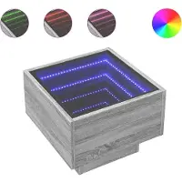 vidaXL Beistelltisch mit LED Grau Sonoma 40x40x30 cm Holzwerkstoff