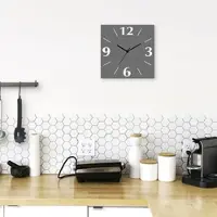ARTland Wanduhr auf Alu Quarzuhr - schwarzer Zeiger Trendfarbe Grau Größe: 30x30 cm