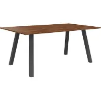 Stern Interno Tisch Vierkantrohr Aluminium/Teak