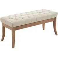 DELUKE Sitzbank CANNES Kunstleder Creme 100x38x46cm Hellbraun Sitzbank Flur Sitzhocker Esszimmerbank Polsterbank Schlafzimmer