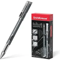 Erich Krause Gelstifte 0,35mm 12er Pack Schwarz - nicht schmierend - Gel Kugelschreiber Stifte Gelschreiber Schreibstifte für Schule & Bürobedarf - Megapolis