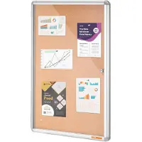 Vevor 36"x24" geschlossene Korktafel mit Aluminiumrahmen – abschließbares Schwarzes Brett mit Acryltür und 2 Schlüsseln – wetterfeste Wandvitrine für Schule