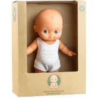 Paola Reina Babypuppe Mini Pancha - weißer Strampler und graue Augen 28cm