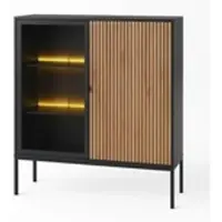 Möbel Kraft Vitrine , schwarz , Maße (cm): B: 104 H: 126