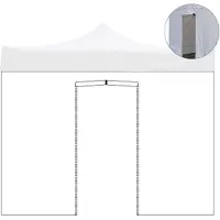 Divina Garden 3x2m weiße wasserdichte Seitenabdeckung mit Rolltor für Market-Pro Faltpavillon