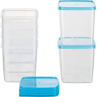OEM Kubus-Container aus Kunststoff, Lichtblau, 11x11x11,7 cm, 1L, 6 Stück