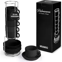 Markenlos Espresso Set 6 x 75 ml - Palmanova Kollektion (schwarz)