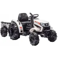 HECHT Kinder Traktor Elektro mit Anhänger Weiß 50435