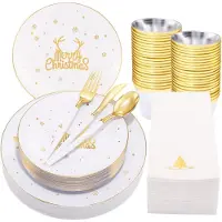 OEM Weihnachtsservierset 175-teilig für 25 Personen, wiederverwendbar