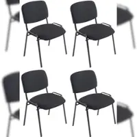Proregal 4er-Set Besucherstuhl XL MALLORCA Stoff HxBxT 84x53x57cm Stoff Schwarz Konferenzstuhl