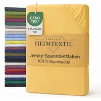 EXKLUSIV HEIMTEXTIL Jersey Spannbettlaken Premium 120 x 200 cm Gelb 100% Baumwolle Öko - Tex Zertifiziert Bed-Sheet Bettlaken Spannbetttuch Topper