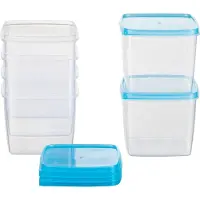 OEM Kleine quadratische Tiefkühldosen 11x11x9,5cm 0,75L hellblau