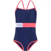 Kangaroos Badeanzug "Energy Kids", Jungen, Gr. 122/128, N-Gr, weiß (marine, pink, weiß), Polyamid, kontrastfarbene Details, unifarben, Badeanzüge Badeanzug, im Colorblocking-Look, Topseller