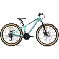 Bikestar Kinder Jugend Mountainbike 24 Zoll ab 9 Jahre | 21 Gang Hardtail MTB Sport Scheibenbremse Federgabel | Mint Pink