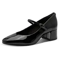 Tamaris Damen Pumps moderne Riemchenpumps Blockabsatz 1-22312-43, Größe:37 EU, Farbe:Schwarz