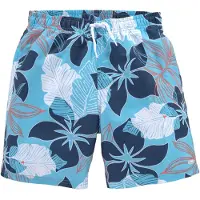 Kangaroos Badeshorts "Moloka Kids", Kinder, Gr. 146/152, N-Gr, blau, Microfaser, Polyester, floral, Badehosen Badeshorts, mit Hawaiiprint