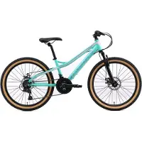 Bikestar Kinder Jugend Mountainbike 24 Zoll ab 9 Jahre | Hartail MTB Scheibenbremse Federgabel | Weiß Türkis