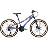 Bikestar Kinder Jugend Mountainbike 24 Zoll ab 9 Jahre | Hartail MTB Scheibenbremse Federgabel | Blau Grün