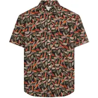 Camel active Kurzarmhemd mit floralem Muster und Button-Down-Kragen