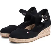 Tommy Hilfiger Espadrilles Mid Wedge Espad Closed Toe FW0FW09233 Schwarz