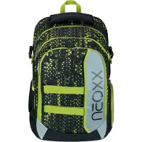 NEOXX Schulrucksack mit Laptopfach Active Pro School Backpack Code Breaker hellgrün schwarz