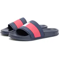 Tommy Hilfiger Pantolette "CORE HILFIGER FLAG POOL SLIDE" Strandschuh, Flats, Schlupfschuh in typischen Tommy Farben