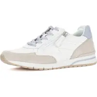 Gabor Damen Sneaker weiß Größe 41 Schnürung Reißverschluss 2,5 cm Absatz lose Einlage