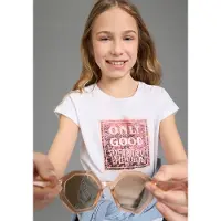 Kidsworld T-Shirt "ONLY GOOD VIBES - Druck" Kurzarm, gerade Passform, mit peppigen Statements und Sprüchen