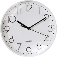 Avizar , Leise Wanduhr 26 cm modern für Büro, Weiß