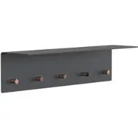 Frost - Unu Wandgarderobe 60 x 15 x 15 cm, schwarz matt / kupfer poliert