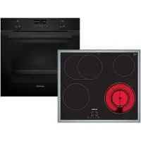 Siemens iQ500 PQ522KA1BZ (HB279GBB3+ET645BNA1E), Keramik, 4 Zone(n), Glaskeramik, Schwarz, Berührung, 58,3 cm