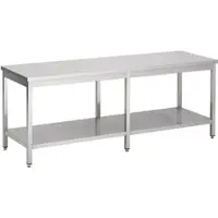 CombiSteel Arbeitstisch mit Grundboden aus Edelstahl 2500x700x900mm