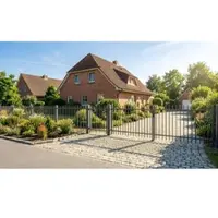Meingartenversand.de Gartenzäune Metall Dijon 200 x 140 cm – Schmuckzaun aus feuerverzinktem Stahl, anthrazit – Schmiedeeisenzaun – Metallzaun für Einfriedungen