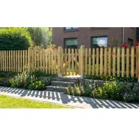 Meingartenversand.de Gartenzaun Günstig + Gut 180 x 80 cm – Holzzaun aus druckimprägniertem Kieferholz – Lattenzaun als Sichtschutz – Friesenzaun für Garten