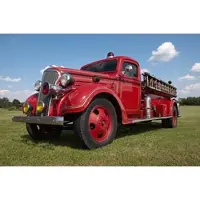Papermoon Fototapete "Vintage Feuerwehrauto", bunt, B:2,5m L:1,9m, Vlies, Tapeten, Fototapete