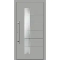 Haustuerenland.de Haustür "GESINE" 79 mm RC3 Weißaluminium RAL 9006 beidseitig innen öffnend DIN links