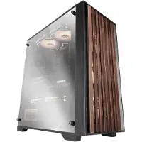 Mars Gaming MC-WOODC, Midi Tower, PC, Schwarz, ATX, micro ATX, Mini-ITX, Netz, SGCC, Holz, Chromed glass, Gaming