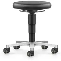 BIMOS ESD Hocker mit Rollen, Kunstleder schwarz, Sitzhöhe 450-650 mm