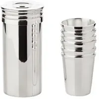 Edzard Schnapsbecher Set Moya, 6 Becher plus Box, edel versilbert, Höhe 5 cm, Füllmenge 2 cl