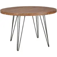 Wohnling Design Esszimmertisch BAGLI rund Ø 120 x 78 cm Sheesham Massiv-Holz Landhaus Esstisch braun Tisch für Esszimmer Küchentisch 4 Personen