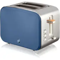 Swan ST14610BLUNEU Toaster Breitschlitz 2 Scheiben 3 Funktionen Design Nordic Blau