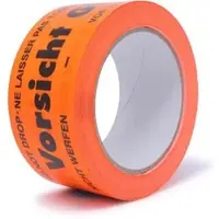 GWS Packband Premium, PVC, Vorsicht Glas, 50mm x 66m, leise abrollbar