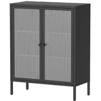 FlexiSpot Highboard CB10B-Stage, schwarz aus Metall, mit 2 Türen, (B/H) 78 x 100 cm