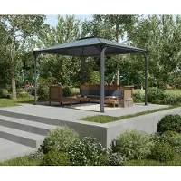 Palram - Canopia Martinique 3600 Metall Pavillon mit festem Dach 3x4 m