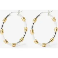 Anna + Nina Ohrringe Dual Hoop Silber