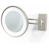 DECOR WALTHER Schminkspiegel BS 36 LED Nickel Satin (3-face Vergrößerung)
