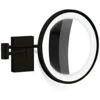 DECOR WALTHER Make-up Spiegel BS 40 LED Matt Schwarz (5-fache Vergrößerung)