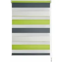 Ondeco Doppelrollo Klemmfix ohne Bohren Duo Rollo mit Seitenzug Farbe: Green-Grau, Größe: 100x160 cm