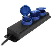 ORNO Steckdosenleiste OR-AE-13295, mit 3 m Kabel, 3-fach in schwarz / blau